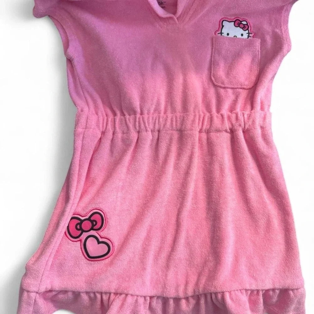 Girl's Size 4T- 3 Piece Hello Kitty By Sanrio. 2 Piece Swimsuit with coverup